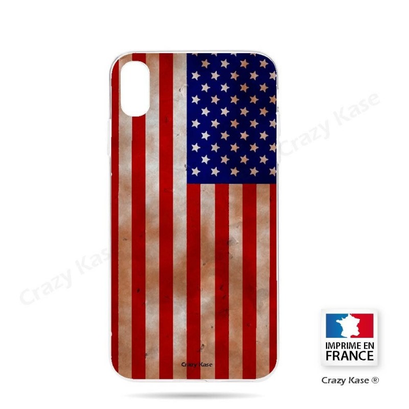 Coque iPhone Xr souple motif Drapeau Américain - Crazy Kase