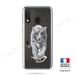 Coque compatible Galaxy A20e souple Tigre blanc - Crazy Kase