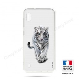 Coque compatible Galaxy A10 souple Tigre blanc - Crazy Kase