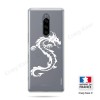 Coque compatible Xperia 1 souple Dragon Blanc - Crazy Kase